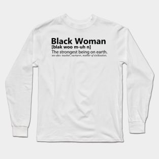 Black Woman Definition Long Sleeve T-Shirt